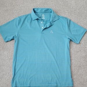 Rhoback Blue And Green Striped Polo Shirt